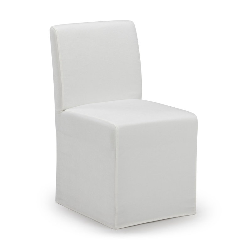 Chesnee Dining Chair with Long Slipcover, 2, Bone