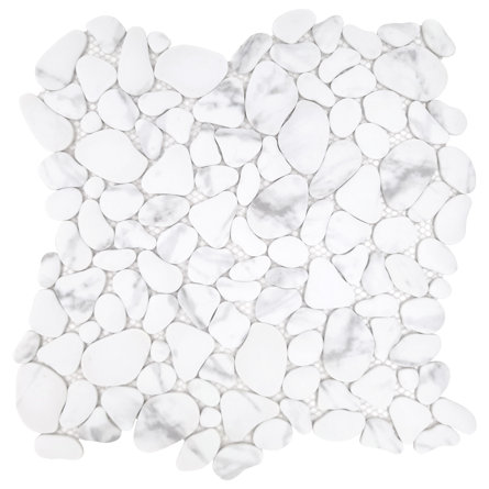 10.6" x 10.6" Random Sized Glass Pebbles Mosaic Tile