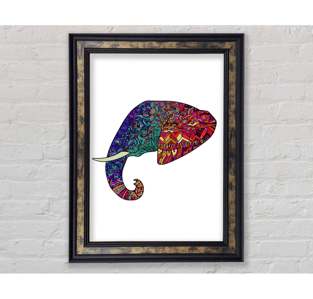 Gerahmtes Wandbild Indian Elephant Head