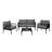 5 Piece Patio Conversation Sets, Modern Outdoor Patio Sectional Furniture Set With Square Coffee Table, Waterproof Thick Cushion Deep Seating For Porch, Balcony-572212010-572212008