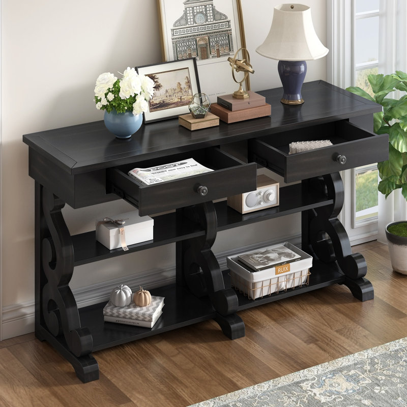 Raymand Sideboard,Entryway table,Sofa table with wood frame, Antique Black