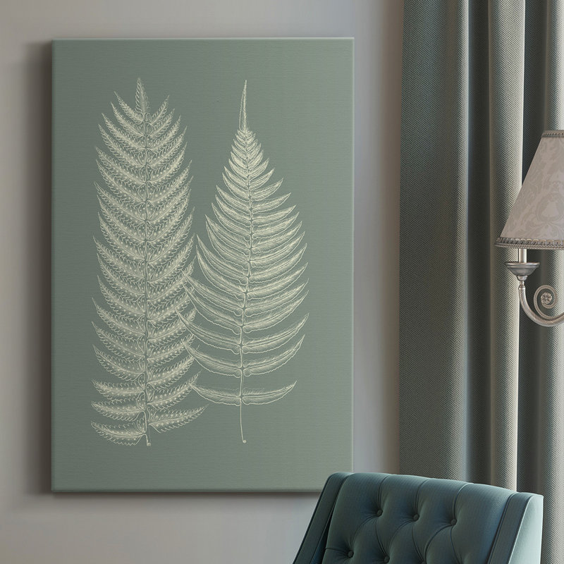 Fougères sur sauge - impression sur toile tendue, L 24 po x H 36 po