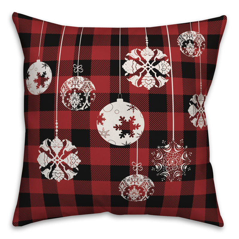  Housse de coussin Christmas Ornaments, 18 po x 18 po, Polyester/ Bourre en polyester