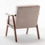 Chaise d'appoint Ryno Mid-Century, structure en bois naturel, microfibre brun clair-128860588