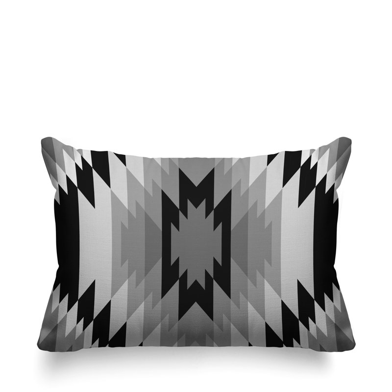 Coussin décoratif intérieur / extérieur Juan Southwestern, gris