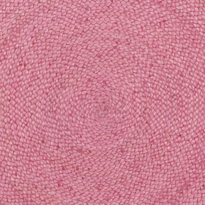 Alexina Hand-Woven Natural Jute Solid Color Area Rug, Rond 6 pi, Pink/Natural