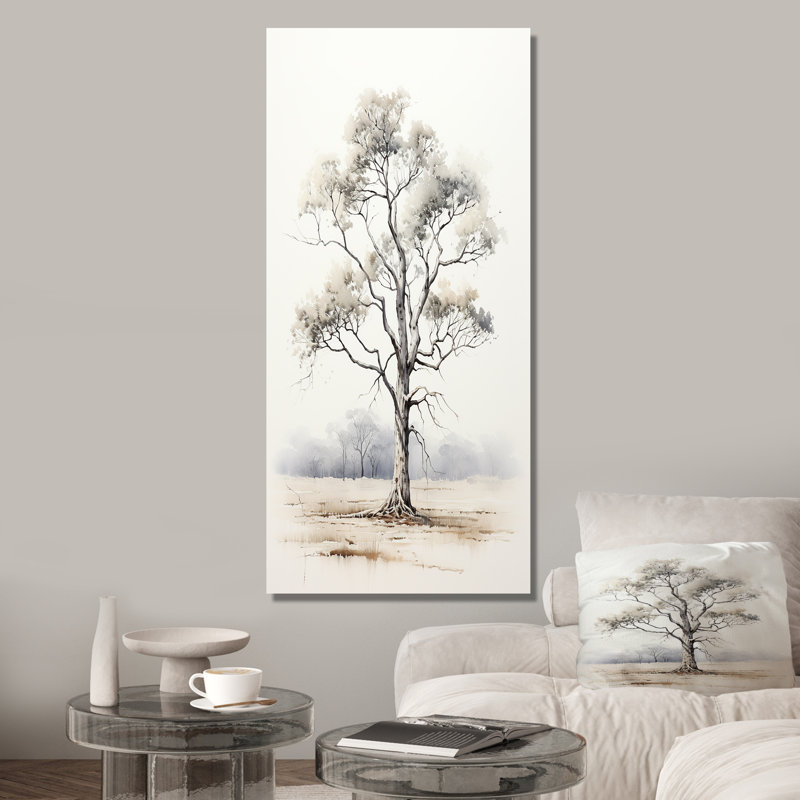 «Beige minimalisme», art mural africain, Toile tendue, H 60 po x l 28 po x P 1,5 po