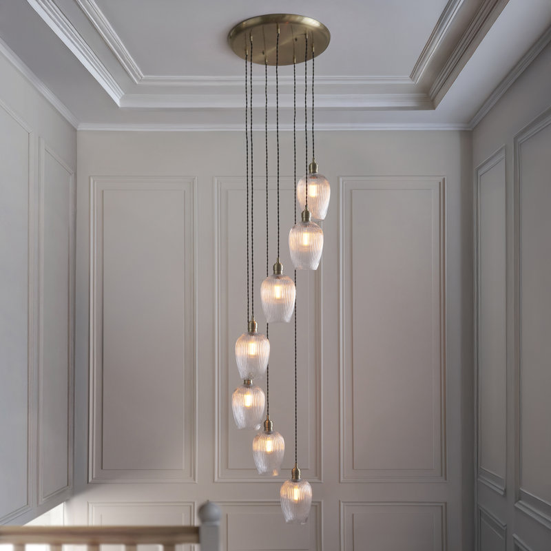 Alans 7 - Light Chandelier, Antique Brass