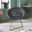 Fauteuil d'appoint rembourré en velours soyeux Slatina-1919672814