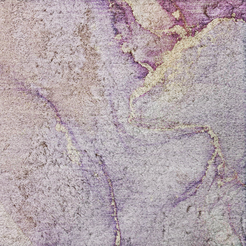 Tapis de qualité supérieure lavable à la machine à poils longs ADS516, Mauve, 9 pi x 12 pi
