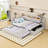 Upholstered Daybed with Trundle, Charging Station and LED-682425799-682425794