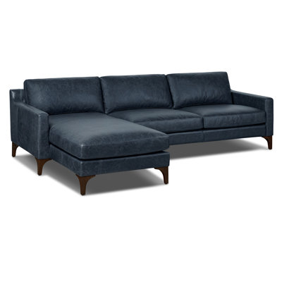 Sorrento Full-Grain Genuine Italian Leather Sectional by Poly & Bark