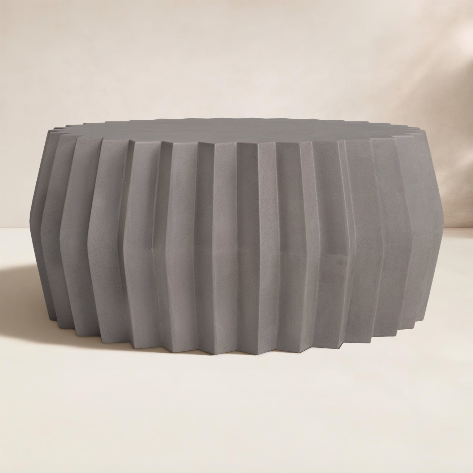 Delinda 37.75'' Concrete Outdoor Coffee Table, Dark Gray