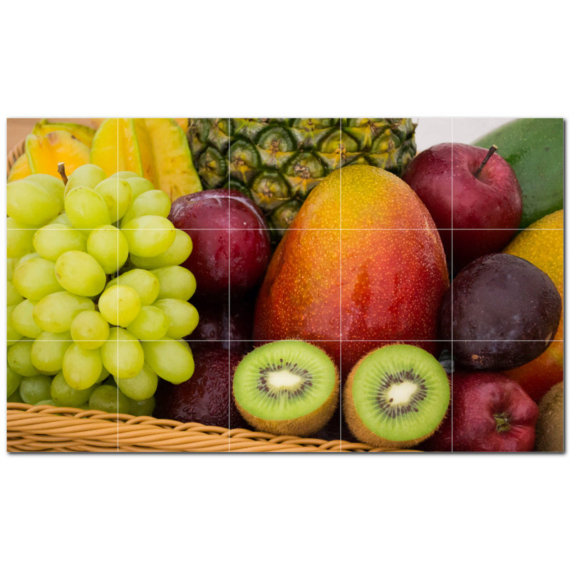Murale décorative en céramique 6 po x 6 po Fruit Photo
