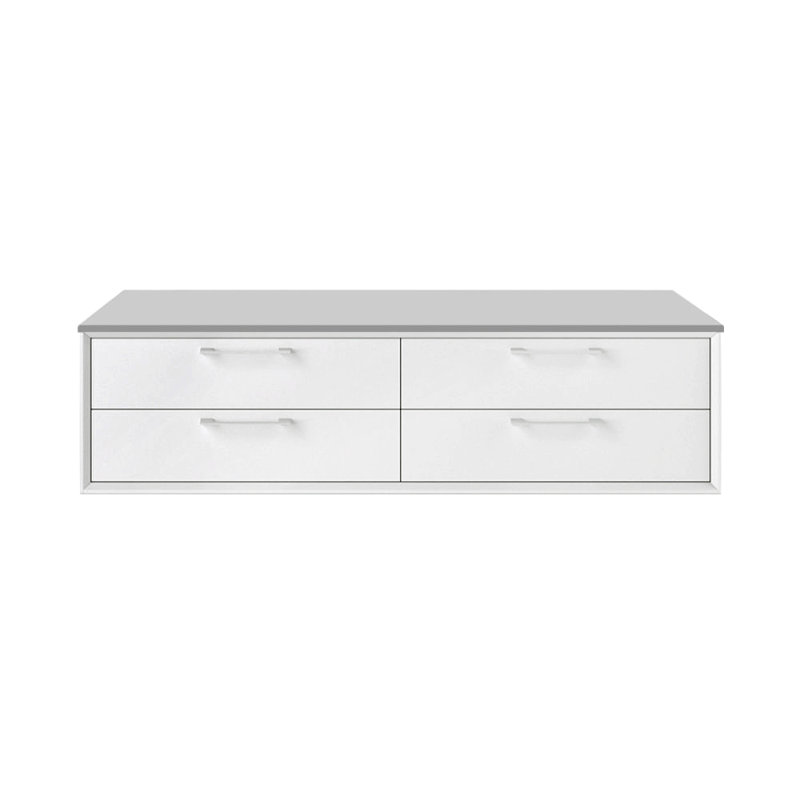 Gemelli 48'' W Single Bathroom Vanity Base, Satin White