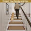 Paquet de 14 tapis d'escalier antidérapants en lin - Protection douce et rembourrée pour les escaliers-531842443