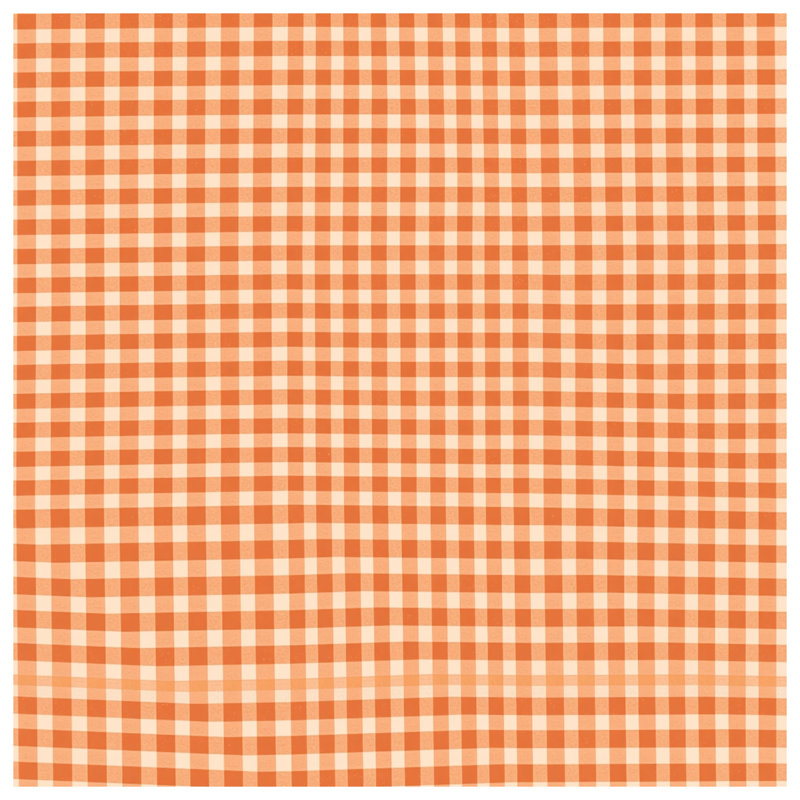 Housses de couette orange vichy blanches, King