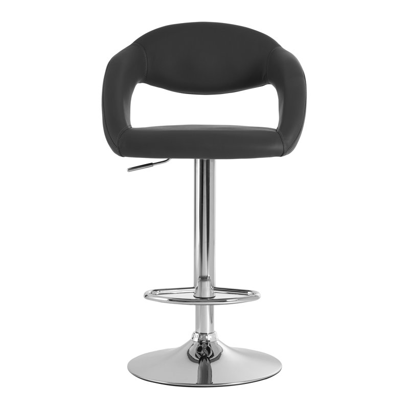 Petersfield Swivel Upholstered Adjustable Height Bar Stool, Grey