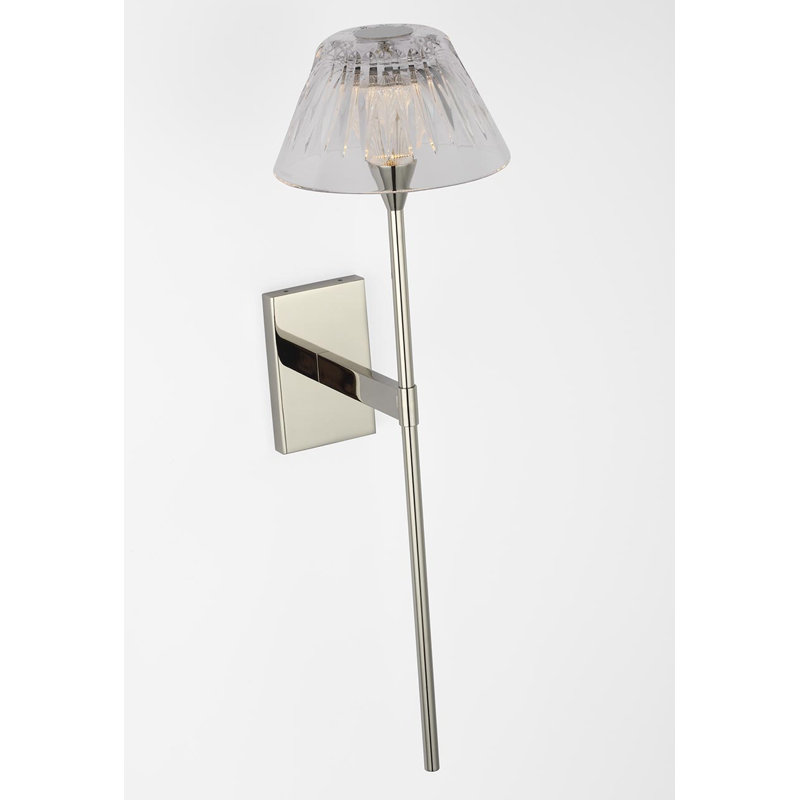 Waterford Blaze Sconce with Clear Crystal, Polished Nickel, 19" H x 5.75" W x 7.75" D