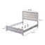 King Panel Bed Of Contemporary Style, Featuring Driftwood Finish, Upholstered Channel Headboard In Neutral Grey Hue Design, And Tufting