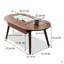 Table basse rectangulaire avec plateau en bois massif, tablette et tiroir-1028845044