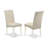 3 Piece Kitchen Table Set for Small Spaces Contains a Round Dining Table with Dropleaf and 2 Cream Linen Fabric Padded Chairs, Linen White-109565876-109565873-109565872