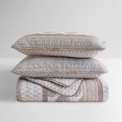 3-Piece King/Cal King Quilt Set,Clay
