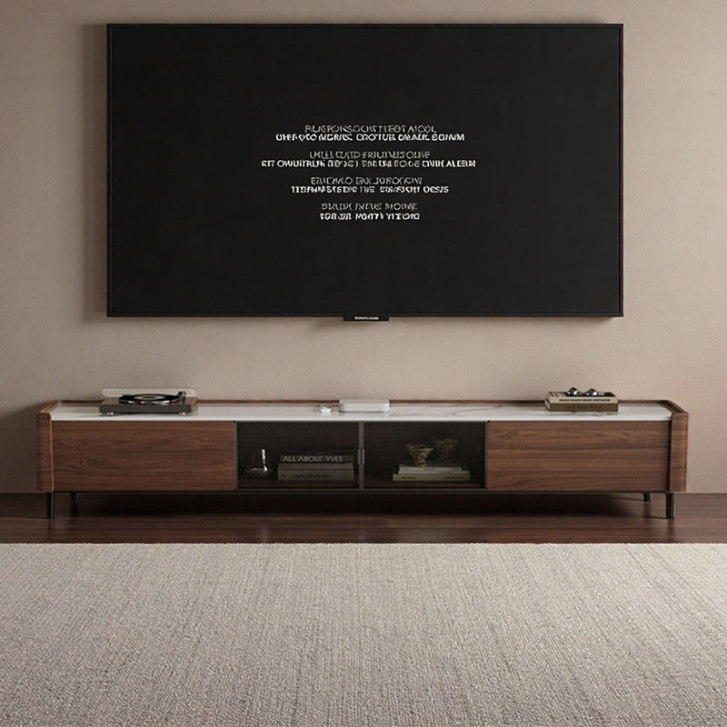 Meuble télé d'inspiration moderne et luxueux, H 17,71 po x L 86,61 po x l 15,74 po