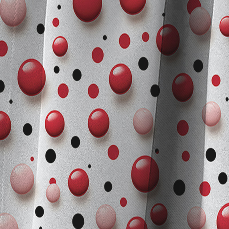 Red Popart Polka Dot Party - Rideau abstrait - Rideau occultant - 1 panneaux, L 52 po x L 90 po