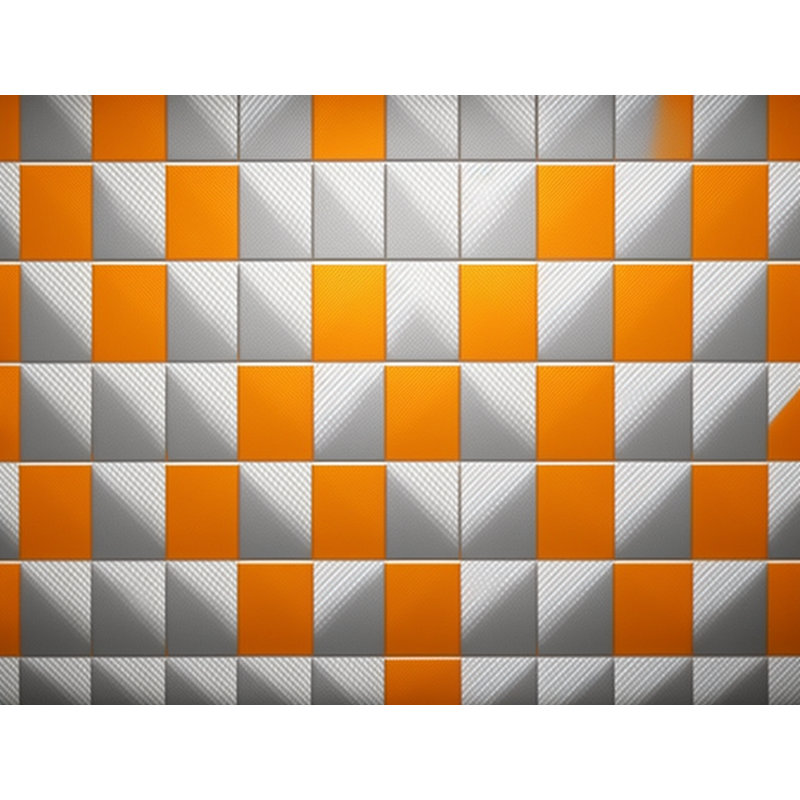 Machine Printed Comforter, Twin Extra Long Comforter, Orange/Silver Checkered