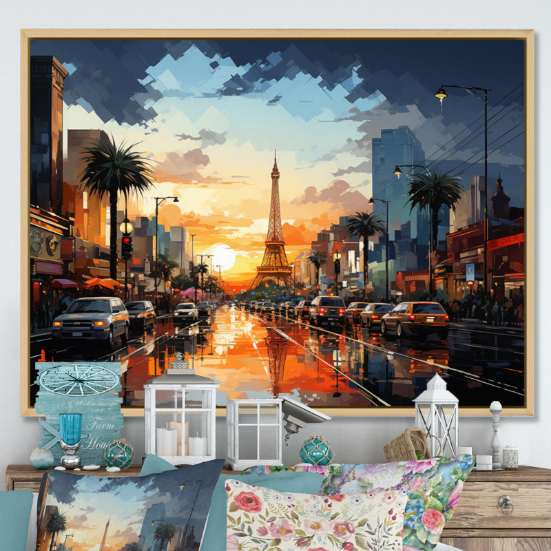 City Las Vegas In Futur II sur impression sur toile, H 12 po x l 20 po x P 1 po, Cadre naturel flottant