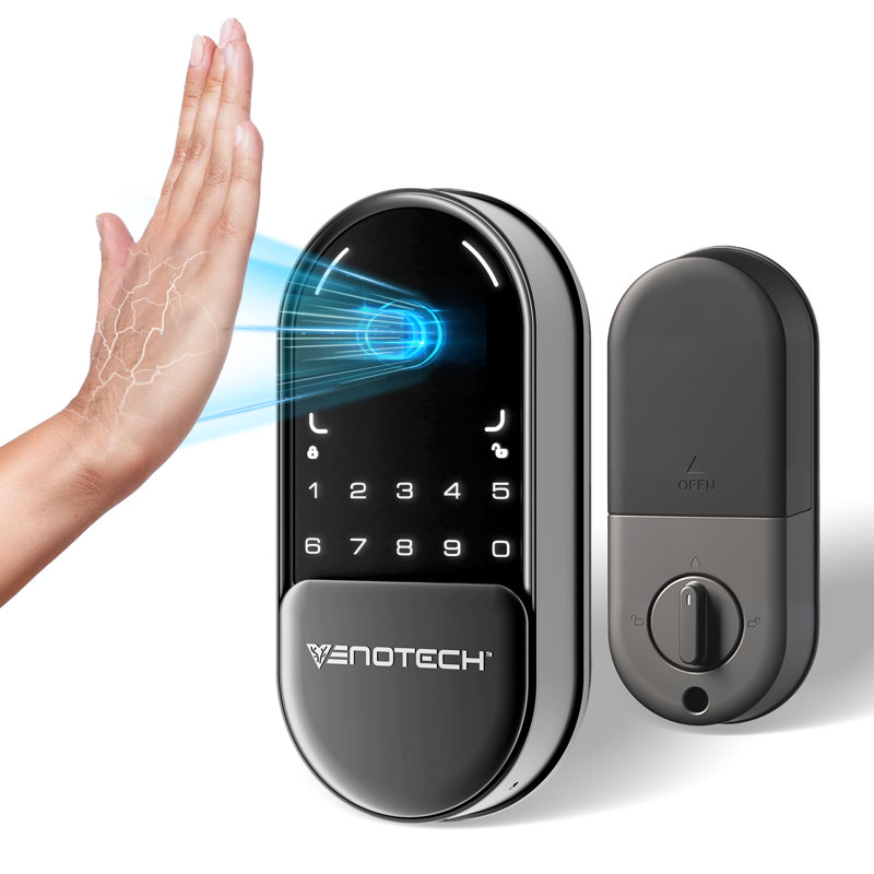 Venotech Palm Recognition Smart Lock, Keyless Entry Door Lock With Code Passcode, Auto Lock,upgraded Rechargeable Battery, Front Door Smart Lock For Home, Ip55 Waterproof