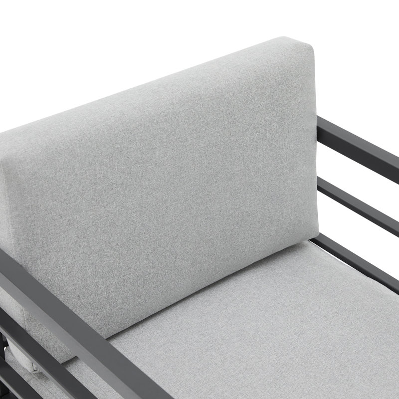 Rhodes Garden Sofa Set 4 Seater Garden Furniture Set with Glass Table, Grey