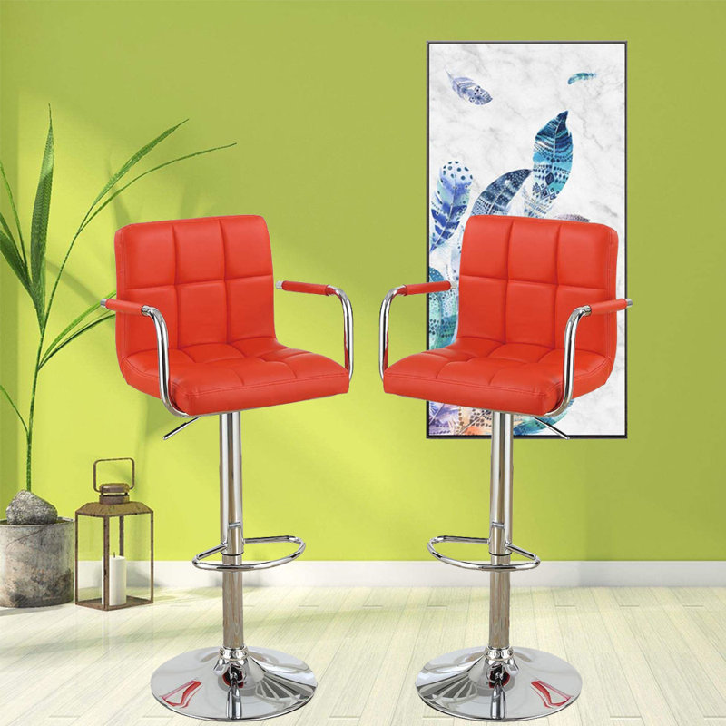 Tabouret pivotant à hauteur réglable, Rouge