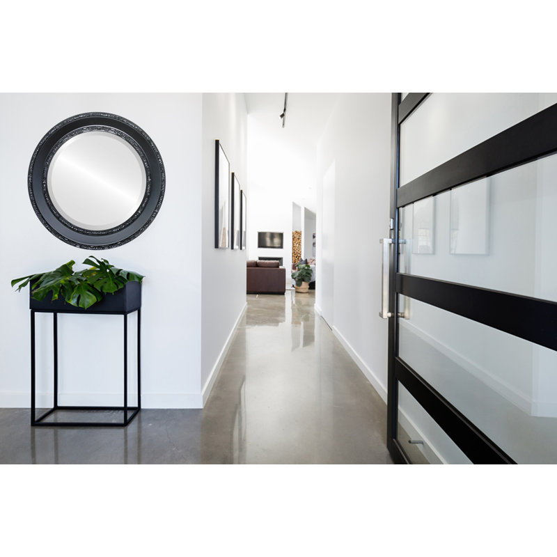 Miroir d'appoint Minerva, H 33 po x l 33 po, Noir mat