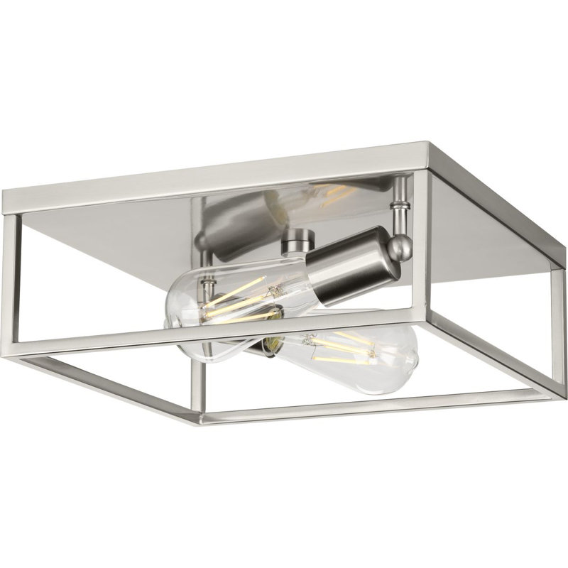 Plafonnier encastré 2 lumières Chaya, Nickel brossé
