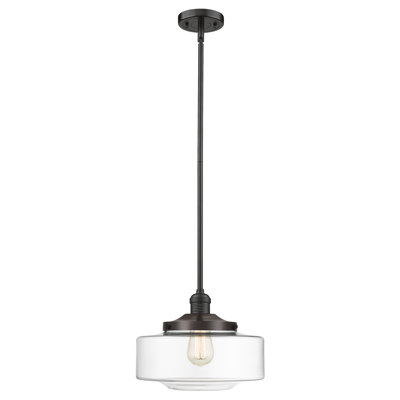 Franklin Restoration - Lainee - 1 Light 12" Stem Hung Mini Pendant - Bulb Not Included -Rubbed Bronze Finish