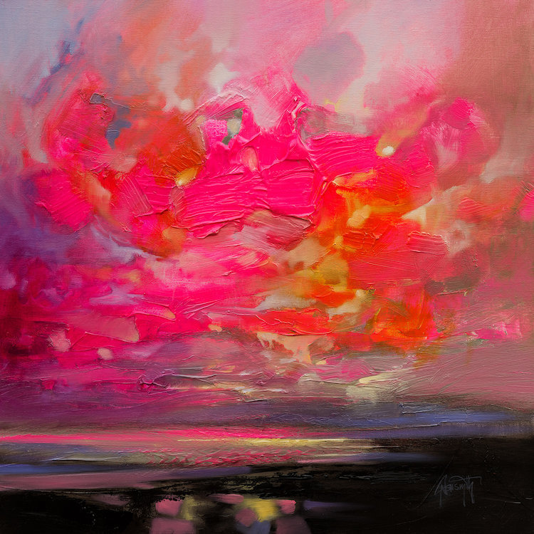Reproduction d’art sur toile tendue, "magenta plasma", H 12 po x l 12 po x P 0,75 po