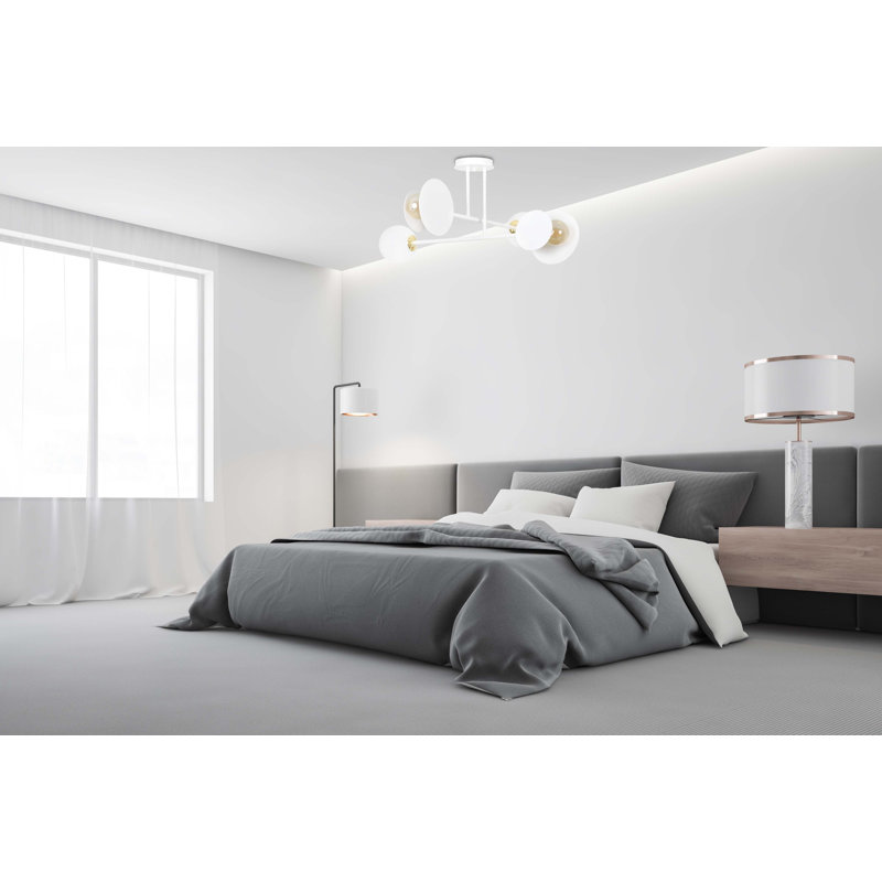 Cifuentes Glass Semi Flush Mount, White