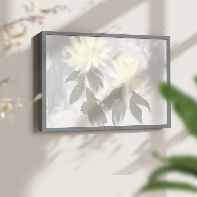 Série florale II - Reproduction encadrée - Restickable, H 11 po x l 14 po, Gris