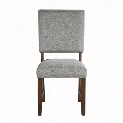 Wood Side Chairs Set Of 2, Textured Fabric Upholstered Seat And Back Dining Furniture