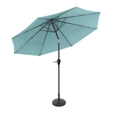 Kapp Patio Umbrella with Auto Tilt 10' Easy Crank Sun Shade with 19lb Weighted Base for Deck, Porch, Outdoor Furniture, or Pool by Pure Garden