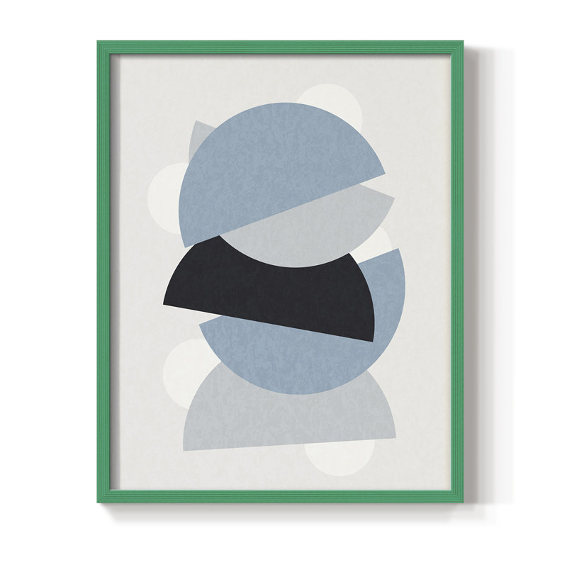 Shapely Blues I, reproduction encadrée - bois massif, Vert, H 10 po x l 8 po