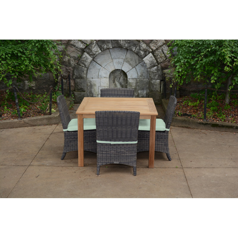 Bella Wicker Armless Outdoor Dining Chair, Brown, Canvas Spa Sunbrella® Canvas