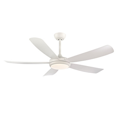 52" 5-Blade LED Indoor/Outdoor Ceiling Fan - Matte Black with Matte Black Finish Blades and Etched Lens
