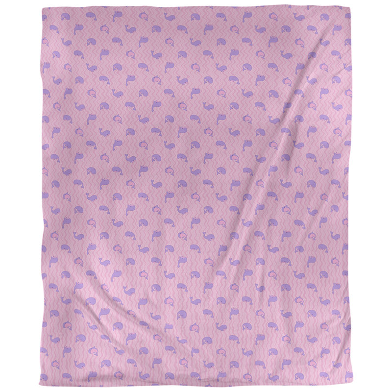 Tissu baleines, Rose / Mauve, L 54 po x l 36 po, Coton peigné pima