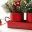 21"L Christmas Potted Triple Trees Centerpiece Or Table Tree