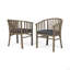 Chaises de salle à manger d'extérieur en bois avec coussins, ensemble de 2-1307834019