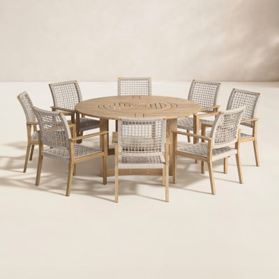 Fleur 63" Eucalyptus Patio Dining Set