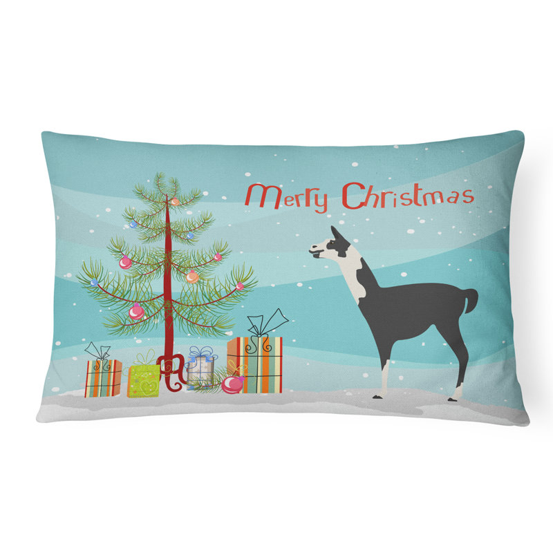  Coussin intérieur / extérieur Llama Q 'Ara Christmas